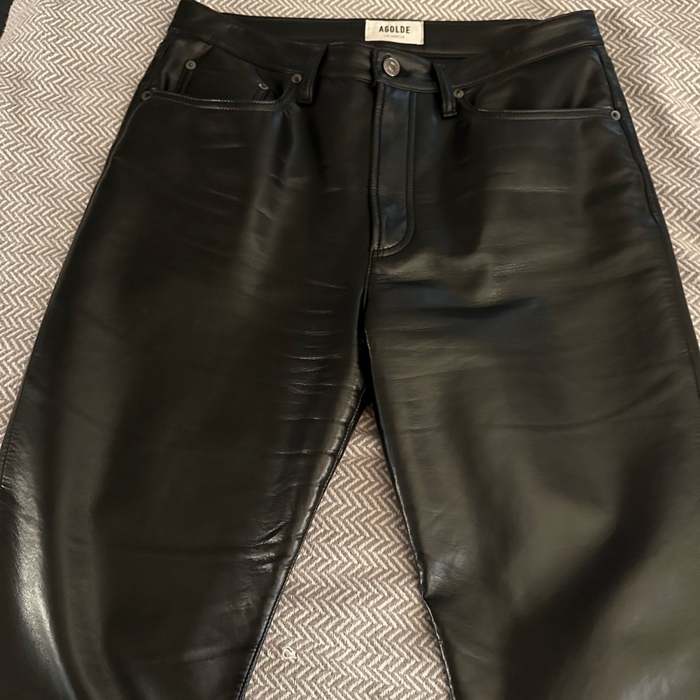 AGOLDE Relaxed Boot Cut Leather Pants-Size 29-OBO
